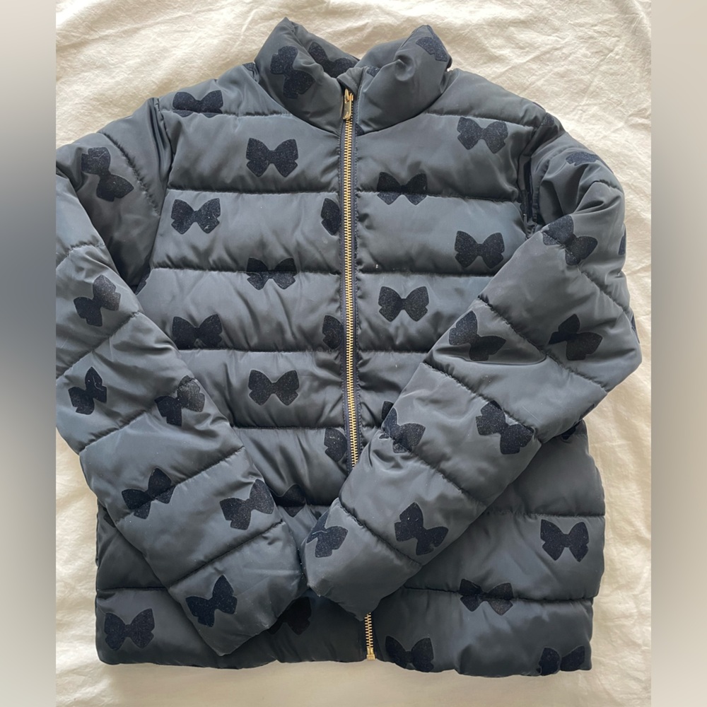 Jacadi navy bows puffer in kids size 12